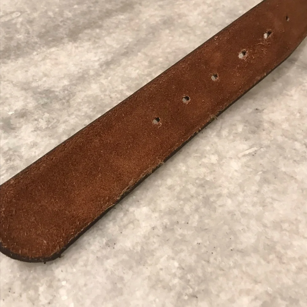 Du Cuir Belt Mens 38 Brown Leather Classic Business Formal Professional Festival